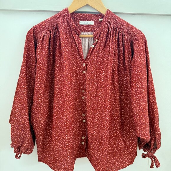 Doen O’Keeffe Top in Burgundy California Wildflower - Picture 3 of 6